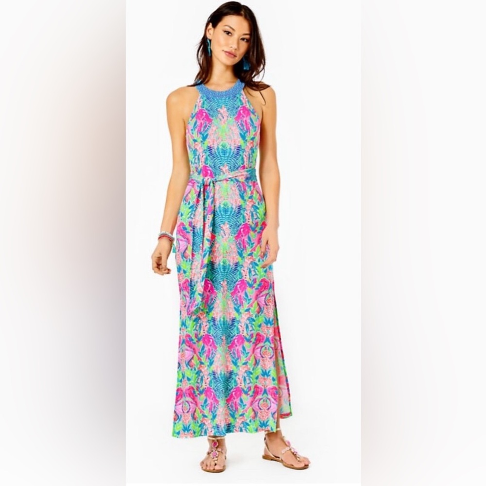 Lilly Pulitzer Monterrey high neck maxi dress XS multi reflections